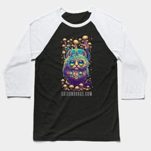 Techno Cat - Psychedelic Cat - Catsondrugs.com - #psychedelic #psychedelicart #trippy #psytrance #art #psy #trippyart #music #trance #rave #love #psychedelictrance Baseball T-Shirt